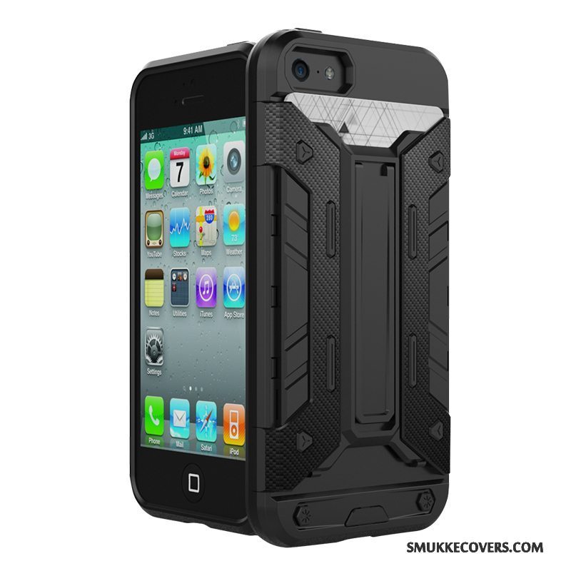 Etui iPhone 5/5s Silikone Sort Telefon, Cover iPhone 5/5s Tasker Cool Af Personlighed