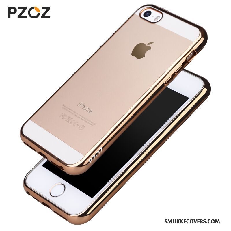 Etui iPhone 5/5s Silikone Telefonguld, Cover iPhone 5/5s Beskyttelse Trend Anti-fald