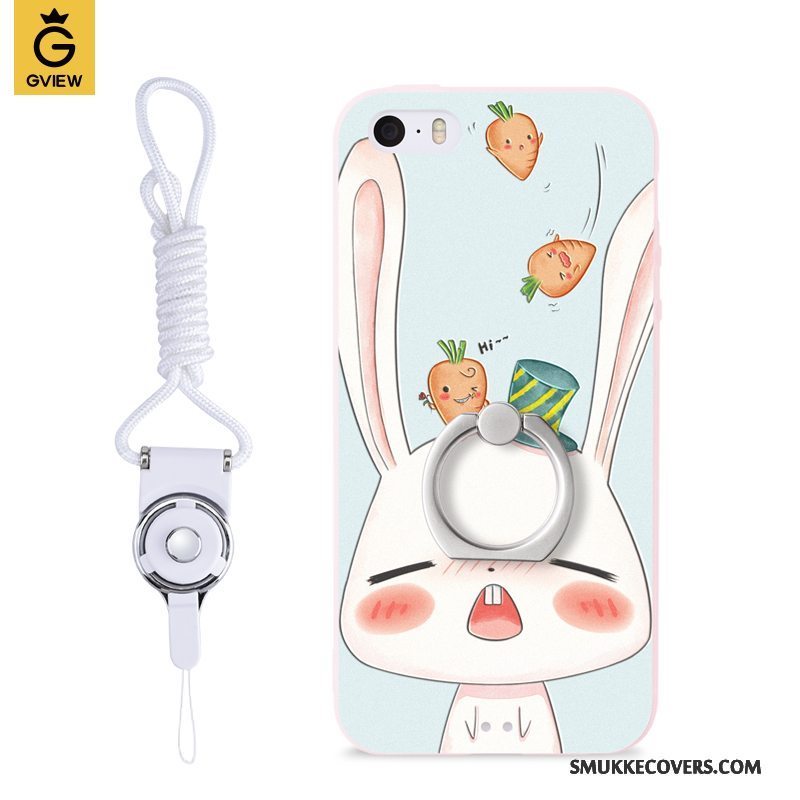 Etui iPhone 5/5s Support Telefonblå, Cover iPhone 5/5s Cartoon Trend Ring