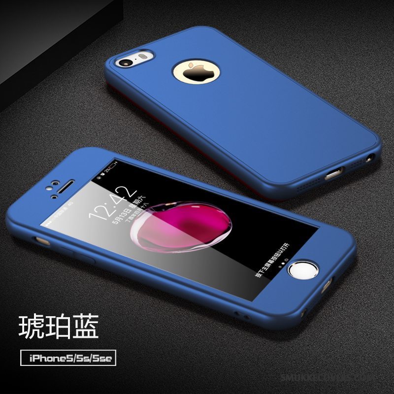 Etui iPhone 5/5s Tasker Blå Nubuck, Cover iPhone 5/5s Silikone Simple Trend