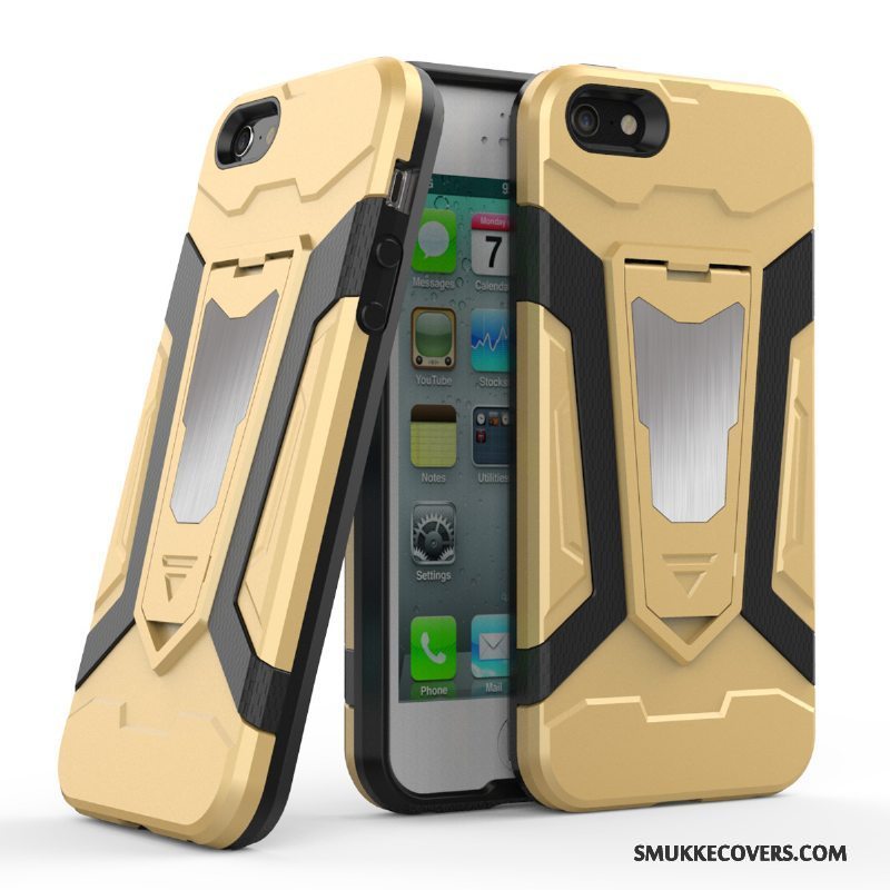 Etui iPhone 5/5s Tasker Magnetisk Guld, Cover iPhone 5/5s Blød Anti-fald Telefon