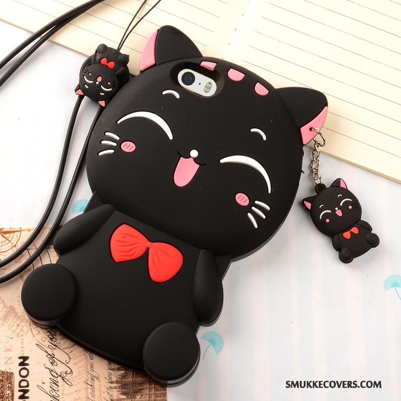 Etui iPhone 5/5s Tasker Sort Trend, Cover iPhone 5/5s Cartoon Anti-fald Telefon