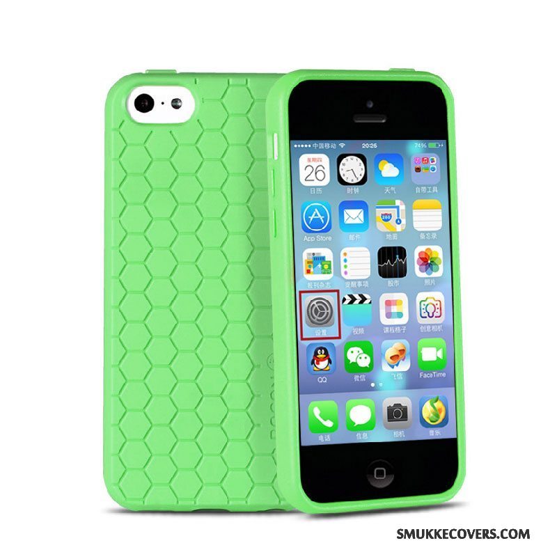 Etui iPhone 5c Blød Nubuck Grøn, Cover iPhone 5c Tasker Anti-fald Telefon