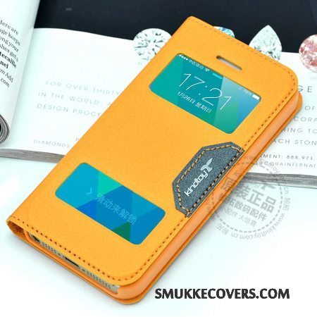 Etui iPhone 5c Folio Telefonorange, Cover iPhone 5c Læder