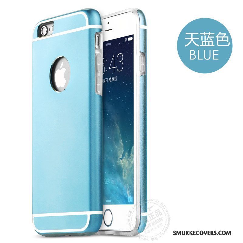 Etui iPhone 6/6s Beskyttelse Blå Ramme, Cover iPhone 6/6s Metal Anti-fald Telefon