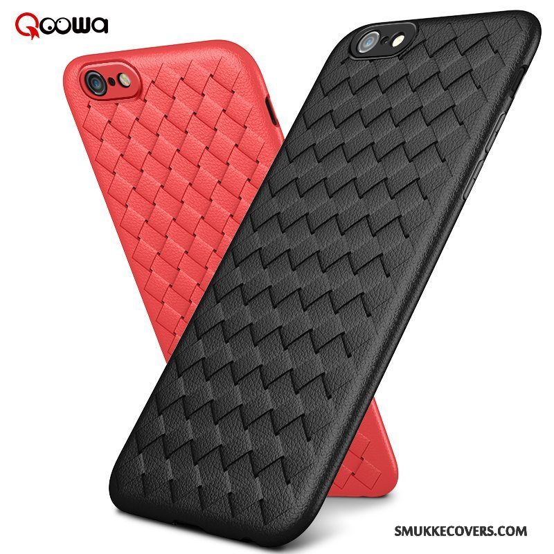 Etui iPhone 6/6s Beskyttelse Mønster Rød, Cover iPhone 6/6s Læder Sort Af Personlighed