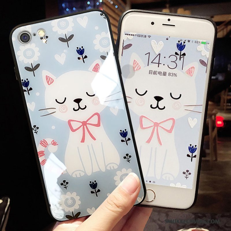 Etui iPhone 6/6s Blød Blå Elskeren, Cover iPhone 6/6s Cartoon Smuk Glas