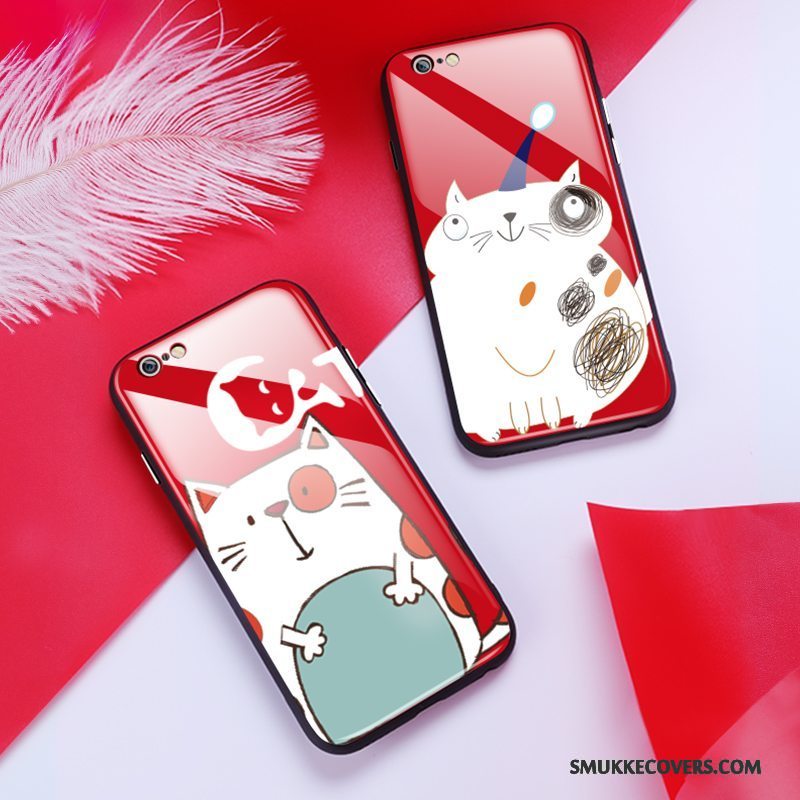 Etui iPhone 6/6s Cartoon Hård Glas, Cover iPhone 6/6s Kreativ Rød Anti-fald