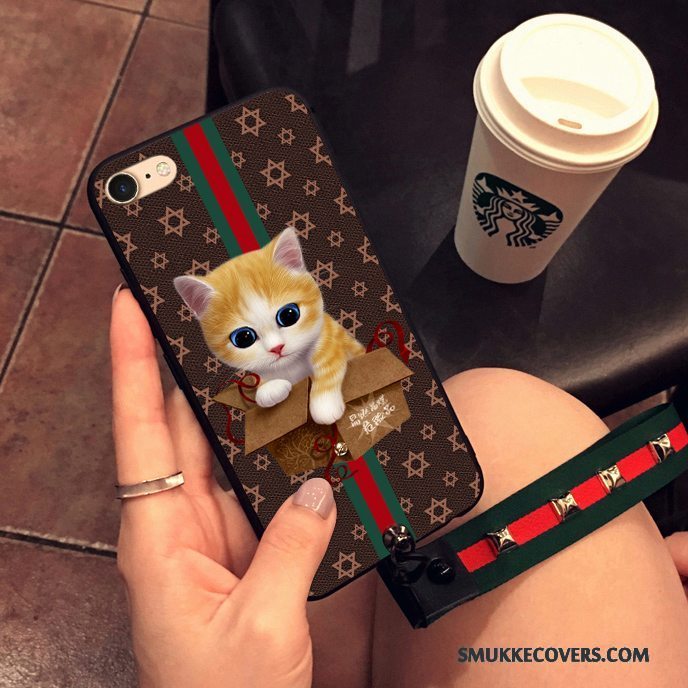 Etui iPhone 6/6s Cartoon Kat Trendy, Cover iPhone 6/6s Silikone Hængende Ornamenter Gul