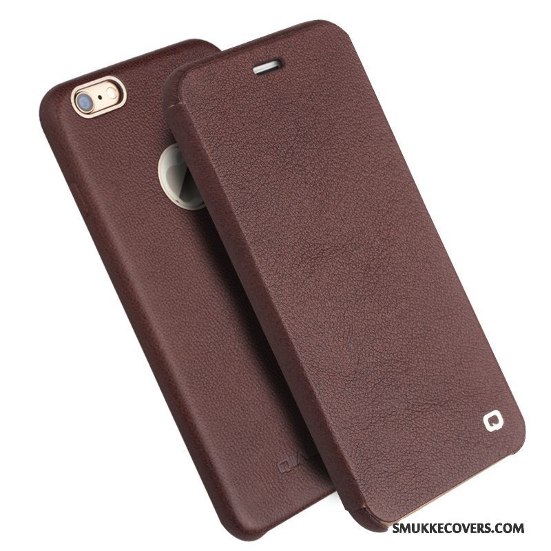 Etui iPhone 6/6s Folio Brun Telefon, Cover iPhone 6/6s Læder Tynde