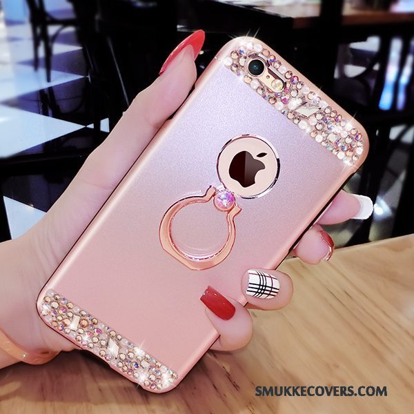 Etui iPhone 6/6s Luksus Anti-fald Lyserød, Cover iPhone 6/6s Strass Ring Telefon