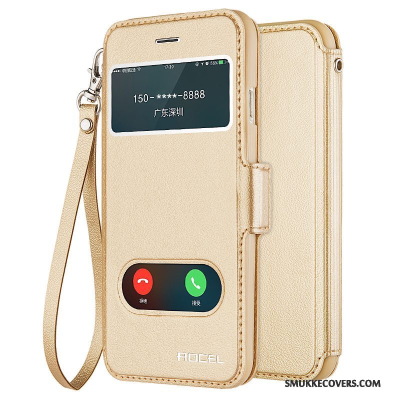 Etui iPhone 6/6s Plus Beskyttelse Guld Anti-fald, Cover iPhone 6/6s Plus Folio Telefon