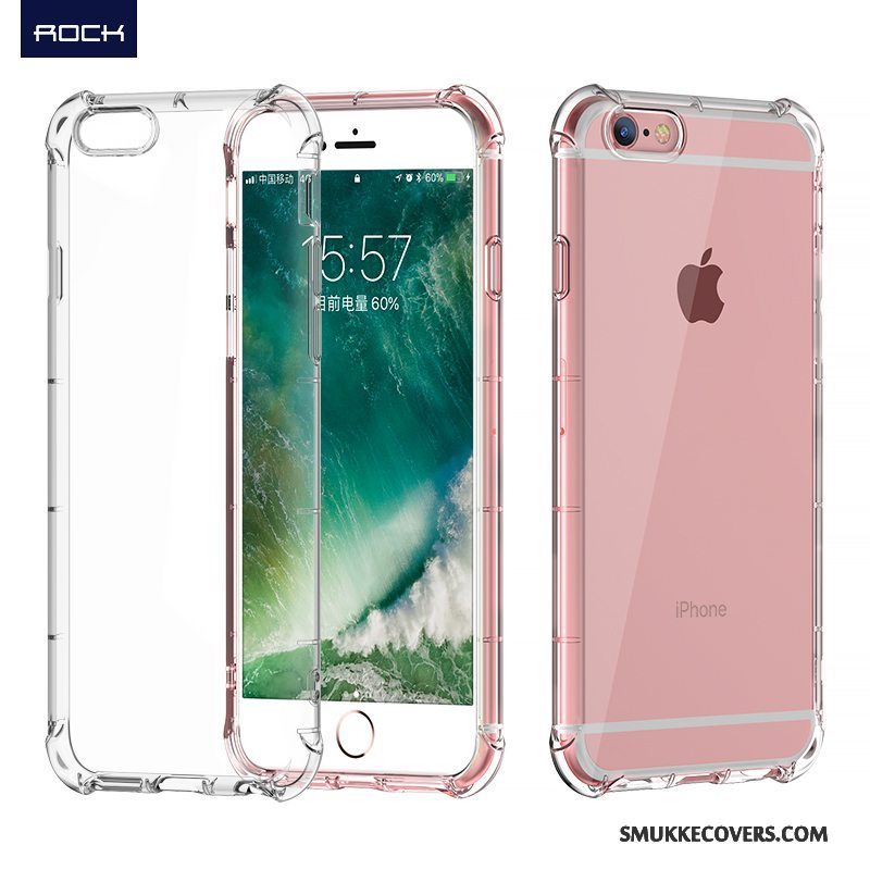 Etui iPhone 6/6s Plus Blød Tynd Gennemsigtig, Cover iPhone 6/6s Plus Tasker Anti-fald Hvid