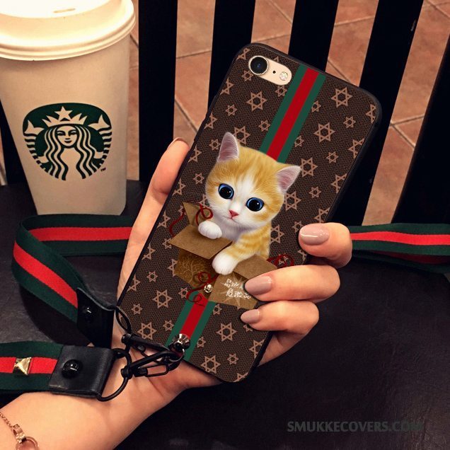 Etui iPhone 6/6s Plus Cartoon Smuk Kat, Cover iPhone 6/6s Plus Silikone Gul Telefon