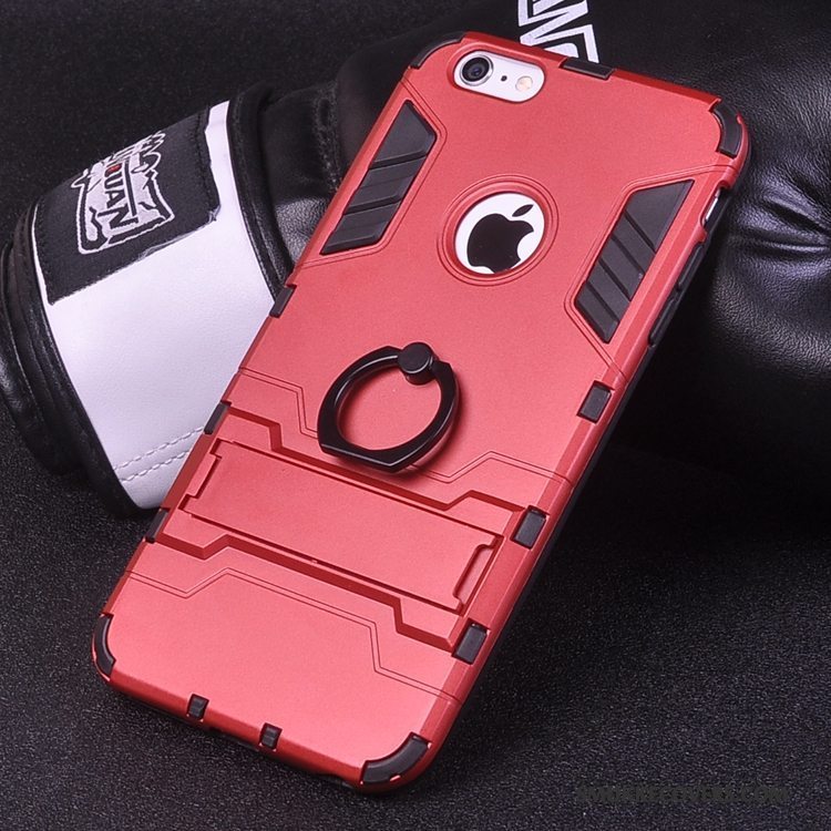 Etui iPhone 6/6s Plus Kreativ Hård Rød, Cover iPhone 6/6s Plus Beskyttelse Ring Knapper