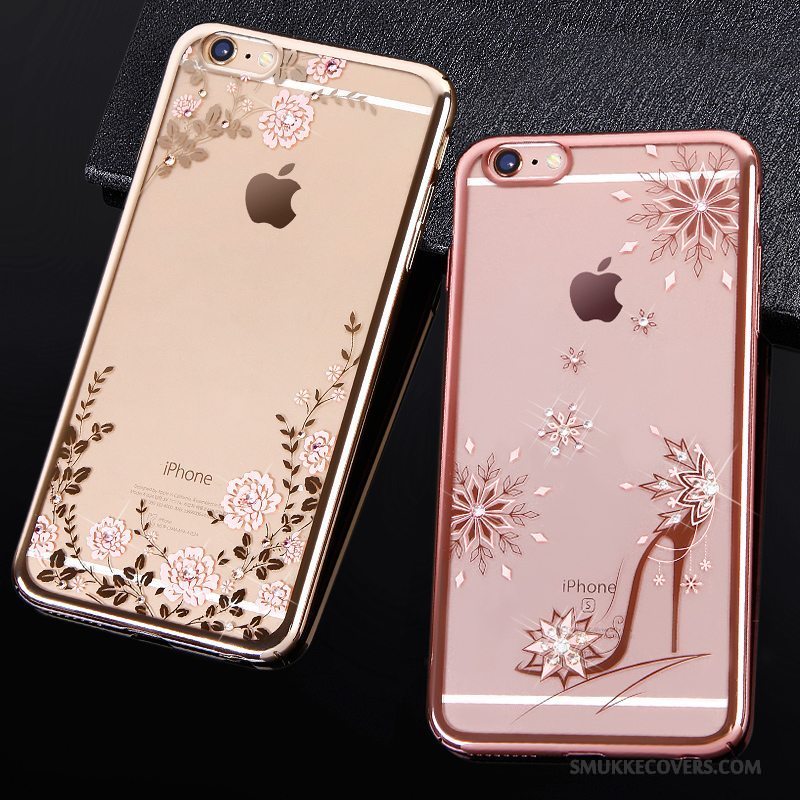 Etui iPhone 6/6s Plus Luksus Elegante Gennemsigtig, Cover iPhone 6/6s Plus Tasker Telefonlyserød