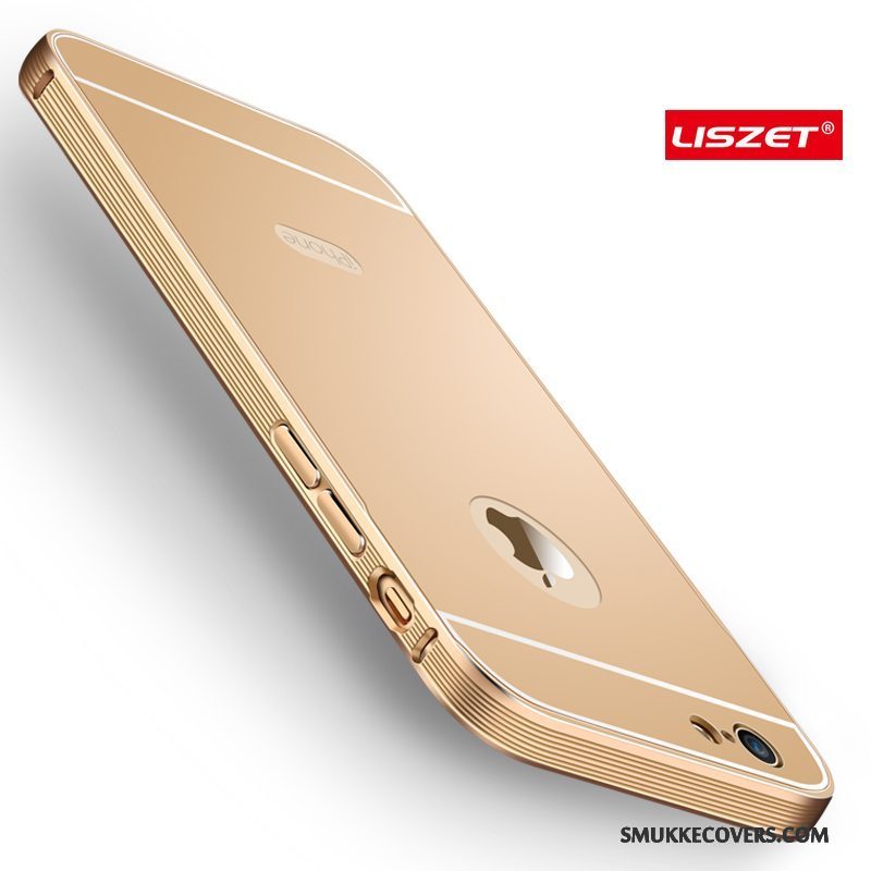 Etui iPhone 6/6s Plus Metal Anti-fald Guld, Cover iPhone 6/6s Plus Beskyttelse Ny Ramme