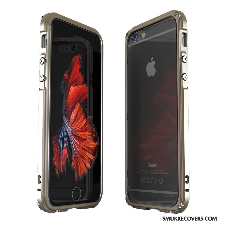 Etui iPhone 6/6s Plus Metal Ramme Bagdæksel, Cover iPhone 6/6s Plus Tasker Anti-fald Telefon