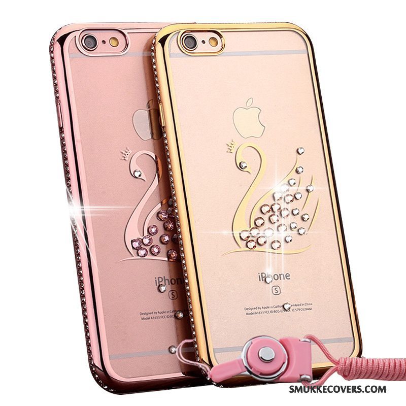 Etui iPhone 6/6s Plus Strass Telefonhængende Ornamenter, Cover iPhone 6/6s Plus Lyserød Guld