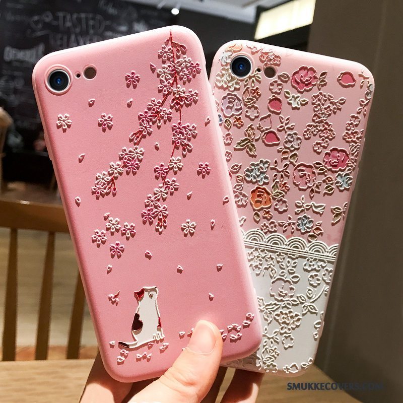 Etui iPhone 6/6s Plus Tasker Anti-fald Kat, Cover iPhone 6/6s Plus Cartoon Lyserød Telefon