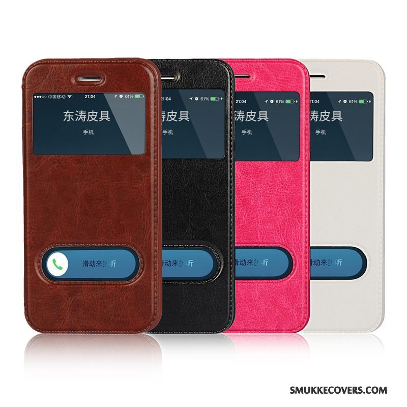 Etui iPhone 6/6s Plus Tasker Brun Rød, Cover iPhone 6/6s Plus Folio Telefonanti-fald