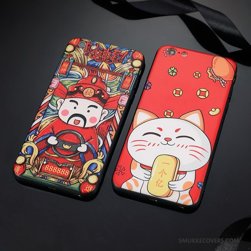 Etui iPhone 6/6s Plus Tasker Hård Net Red, Cover iPhone 6/6s Plus Farve Trend Glas