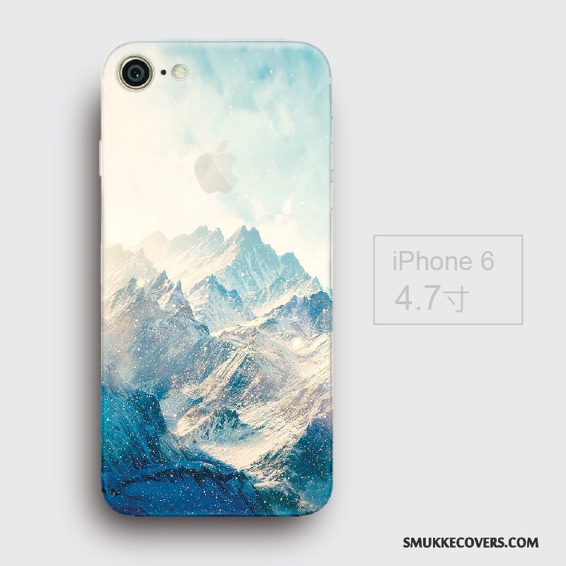Etui iPhone 6/6s Silikone Anti-fald Kinesisk Stil, Cover iPhone 6/6s Blød Blå Af Personlighed