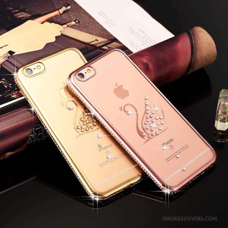 Etui iPhone 6/6s Strass Guld Trendy, Cover iPhone 6/6s Blød Hængende Ornamenter Telefon