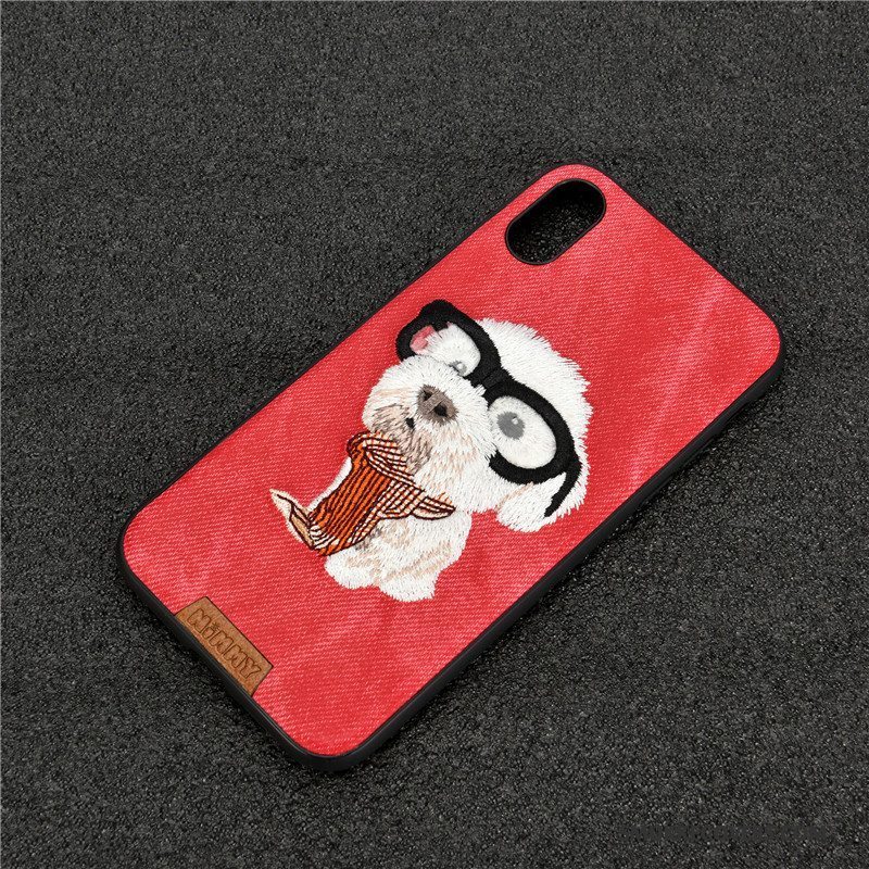 Etui iPhone 6/6s Tasker Rød Telefon, Cover iPhone 6/6s Silikone Hund Denim