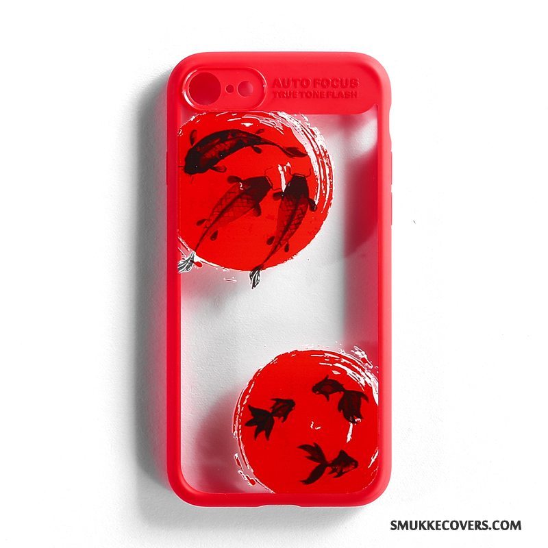 Etui iPhone 7 Beskyttelse Gennemsigtig Rød, Cover iPhone 7 Malet Telefontrend