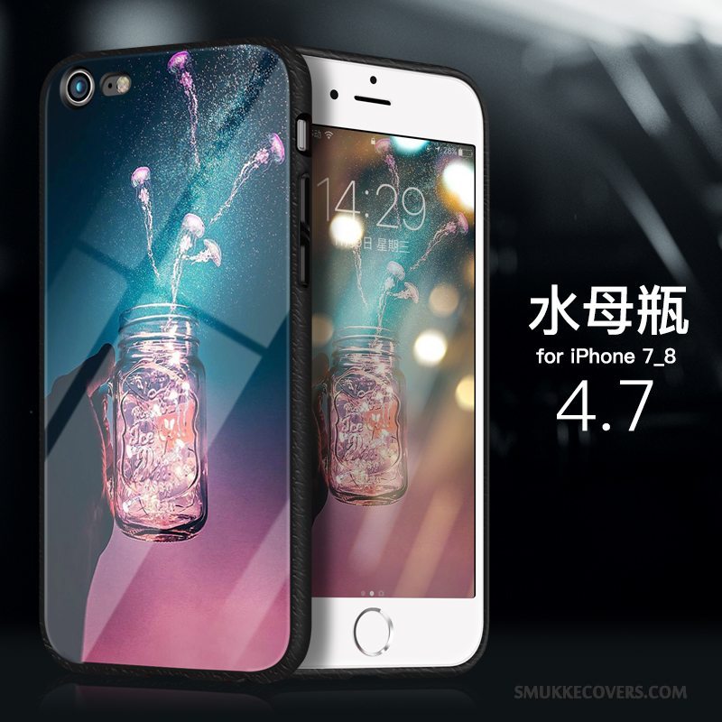 Etui iPhone 7 Beskyttelse Glas Anti-fald, Cover iPhone 7 Silikone Lyserød Telefon