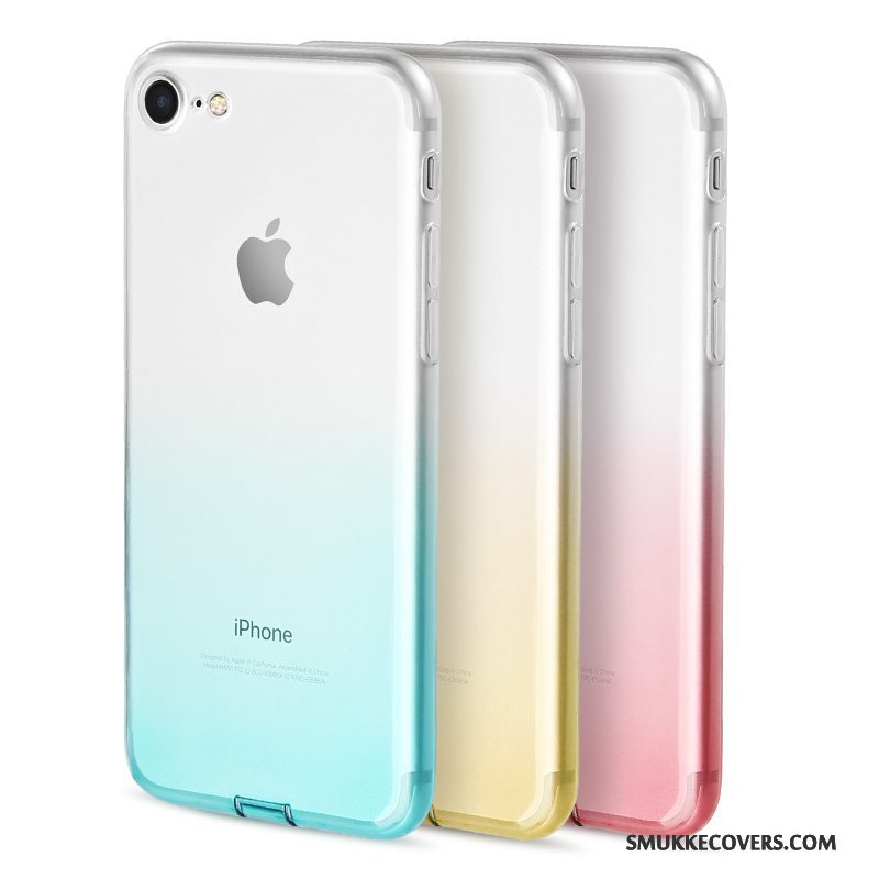 Etui iPhone 7 Farve Gennemsigtig Telefon, Cover iPhone 7 Blød Gradient Farve