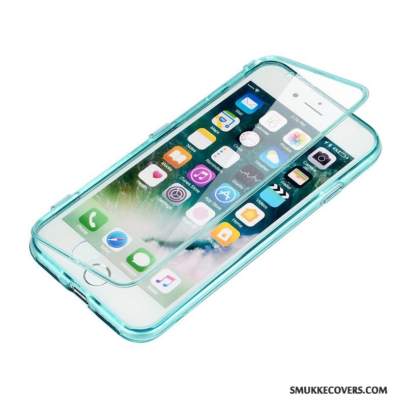 Etui iPhone 7 Folio Anti-fald Telefon, Cover iPhone 7 Silikone Blå Af Personlighed