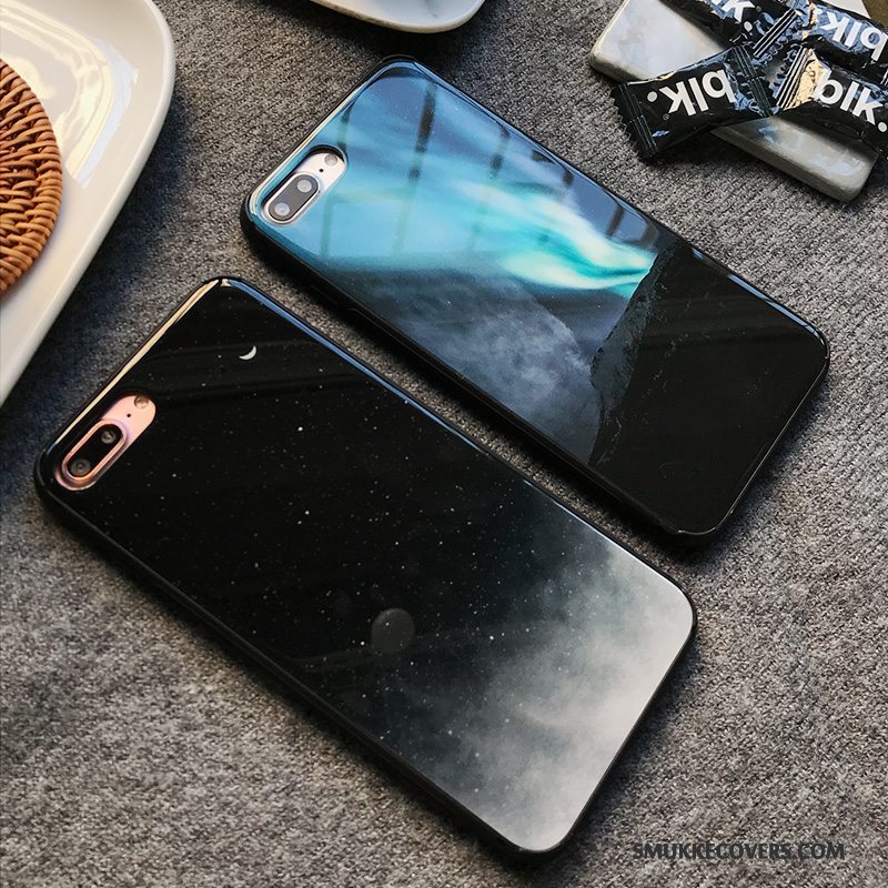 Etui iPhone 7 Kreativ Af Personlighed Blå, Cover iPhone 7 Silikone Ny Glas