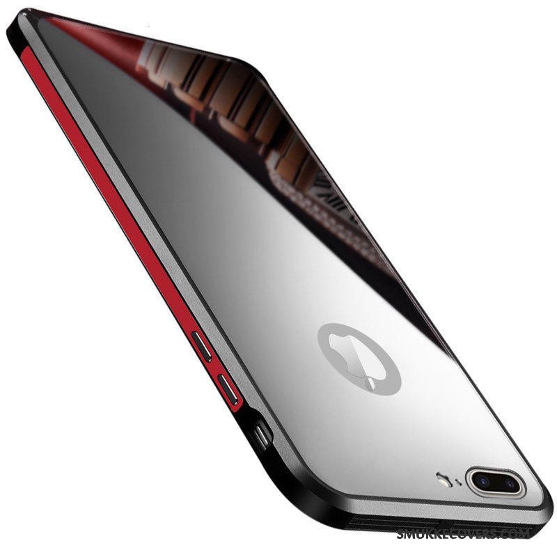 Etui iPhone 7 Metal Rød Anti-fald, Cover iPhone 7 Beskyttelse Ramme Spejl