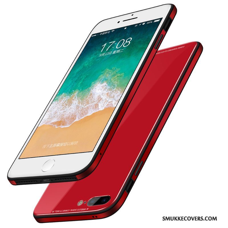 Etui iPhone 7 Plus Tasker Rød Trend, Cover iPhone 7 Plus Silikone Anti-fald Glas