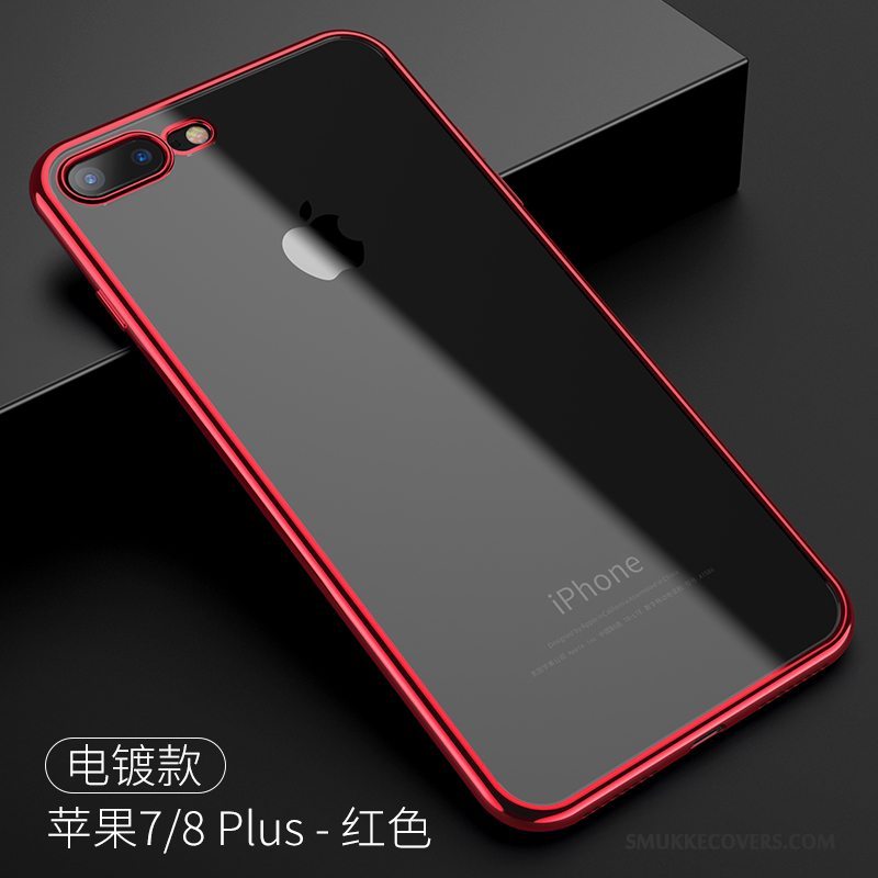Etui iPhone 7 Plus Tasker Telefonanti-fald, Cover iPhone 7 Plus Silikone Ny Rød