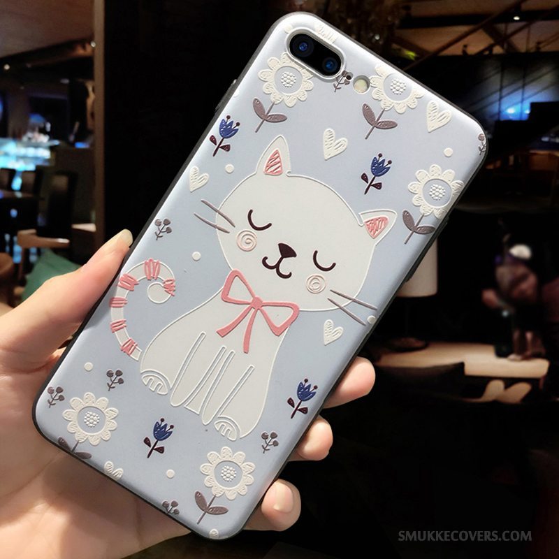 Etui iPhone 7 Relief Ny Telefon, Cover iPhone 7 Cartoon Blå Trendy