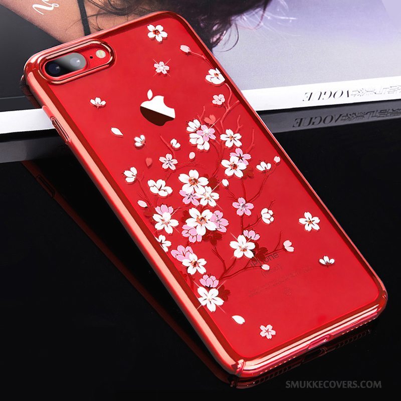 Etui iPhone 7 Tasker Rød Telefon, Cover iPhone 7 Strass Anti-fald Elegante