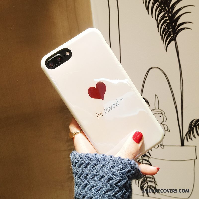 Etui iPhone 8 Plus Blød Kærlighed Alfabet, Cover iPhone 8 Plus Silikone Blå Hvid