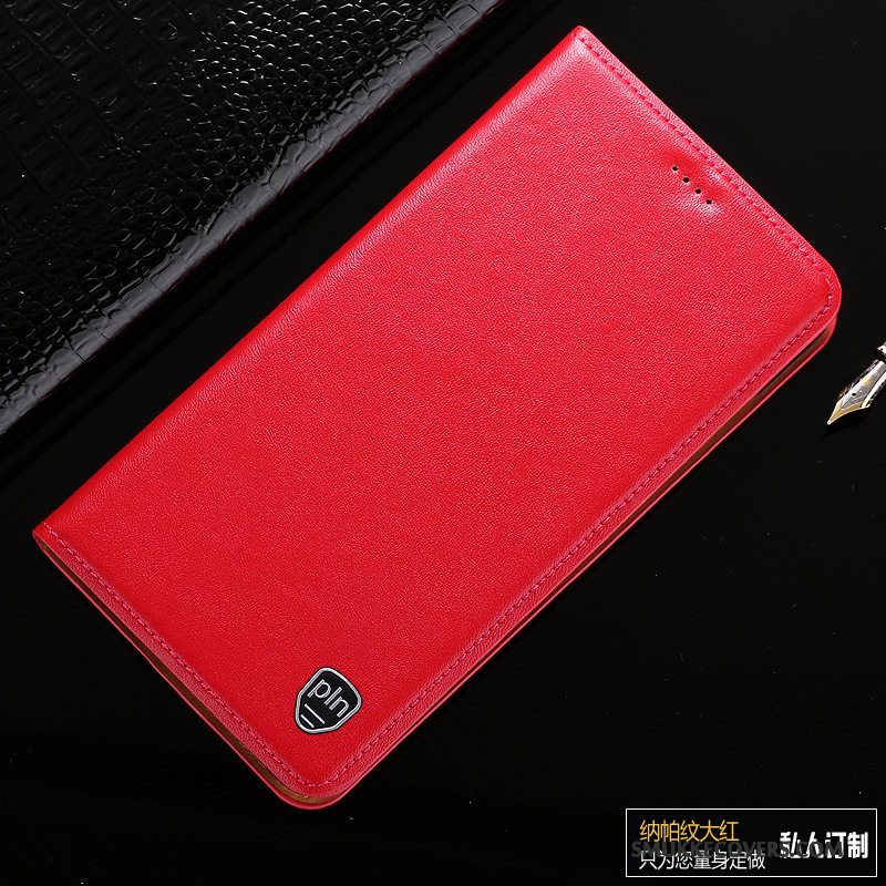 Etui iPhone 8 Plus Folio Rød Telefon, Cover iPhone 8 Plus Læder