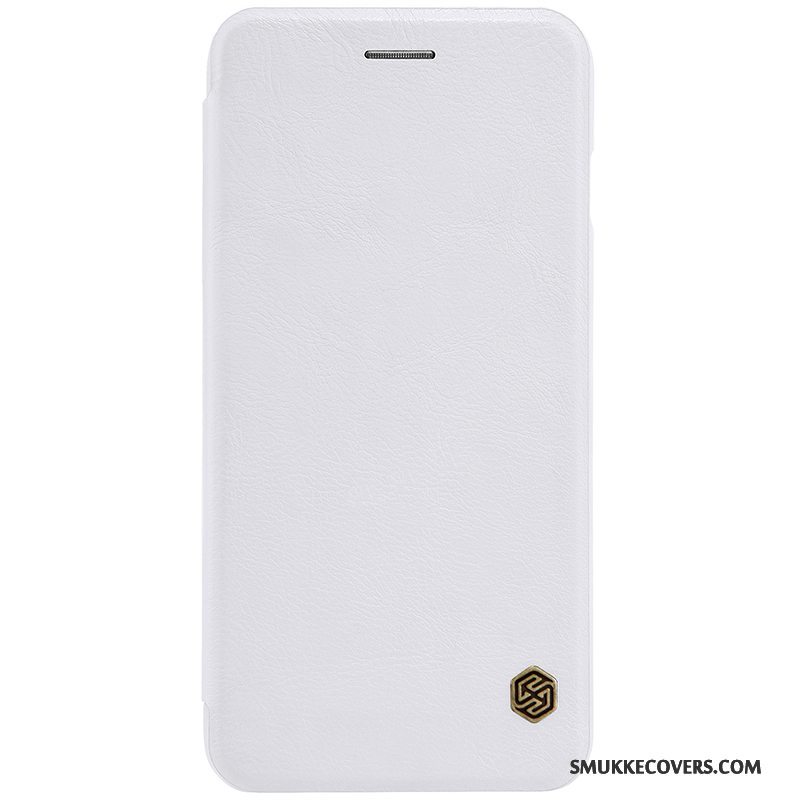 Etui iPhone 8 Plus Læder Hvid Pu, Cover iPhone 8 Plus Beskyttelse Anti-fald