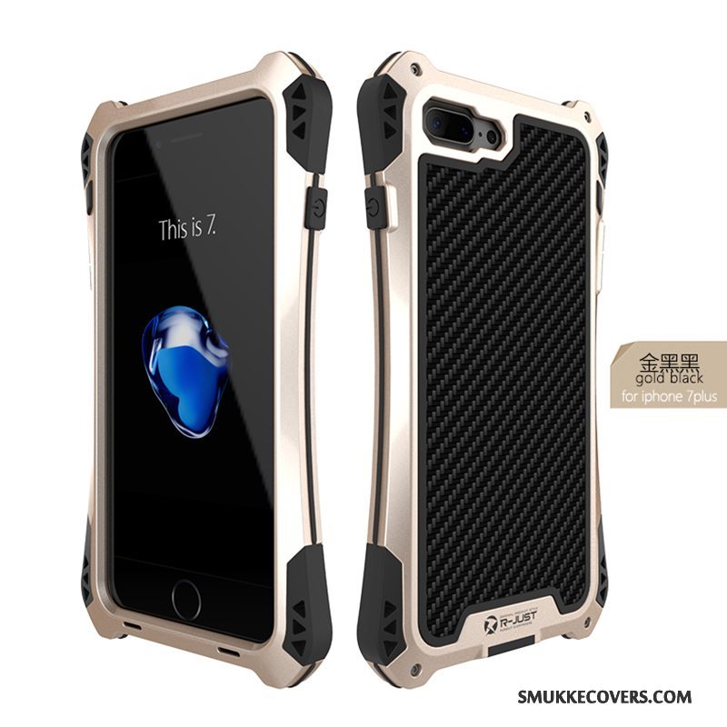 Etui iPhone 8 Plus Metal Anti-fald Guld, Cover iPhone 8 Plus Beskyttelse Telefonhver Dag