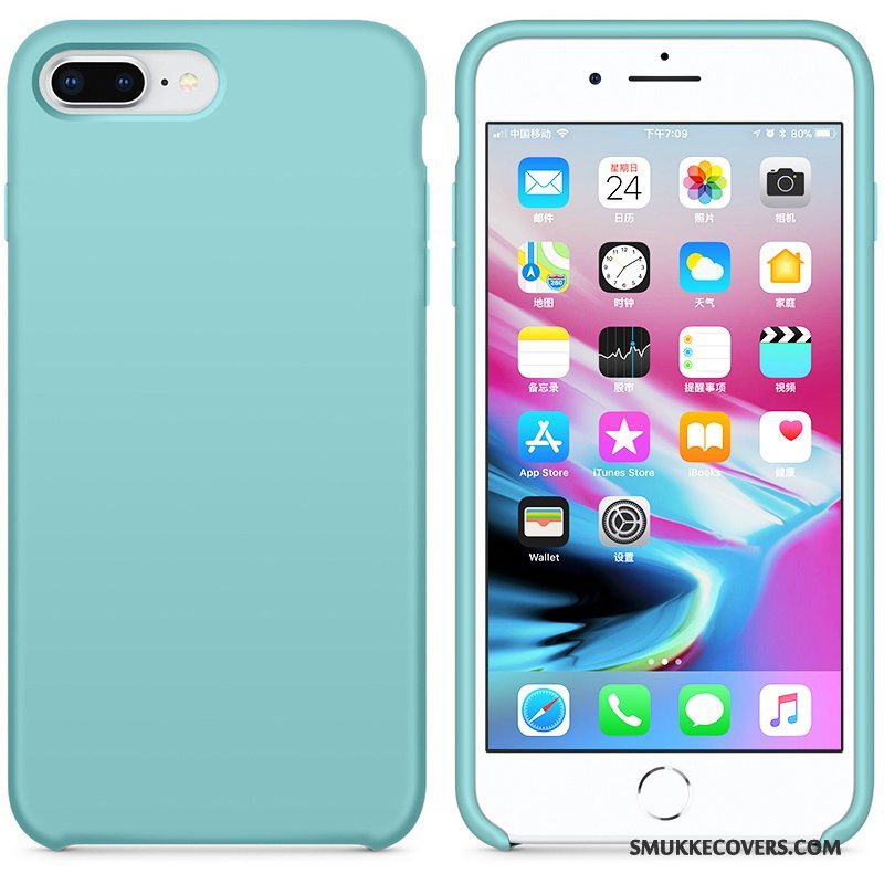 Etui iPhone 8 Plus Silikone Blå Telefon, Cover iPhone 8 Plus Tasker Anti-fald Ny