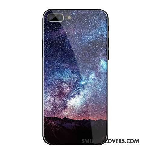 Etui iPhone 8 Plus Tasker Glas Trend, Cover iPhone 8 Plus Kreativ Blå Telefon