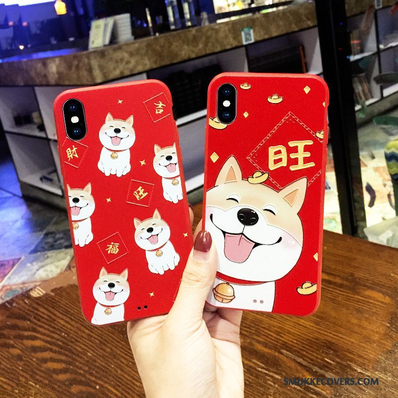 Etui iPhone 8 Plus Tasker Ny Anti-fald, Cover iPhone 8 Plus Rød Hund