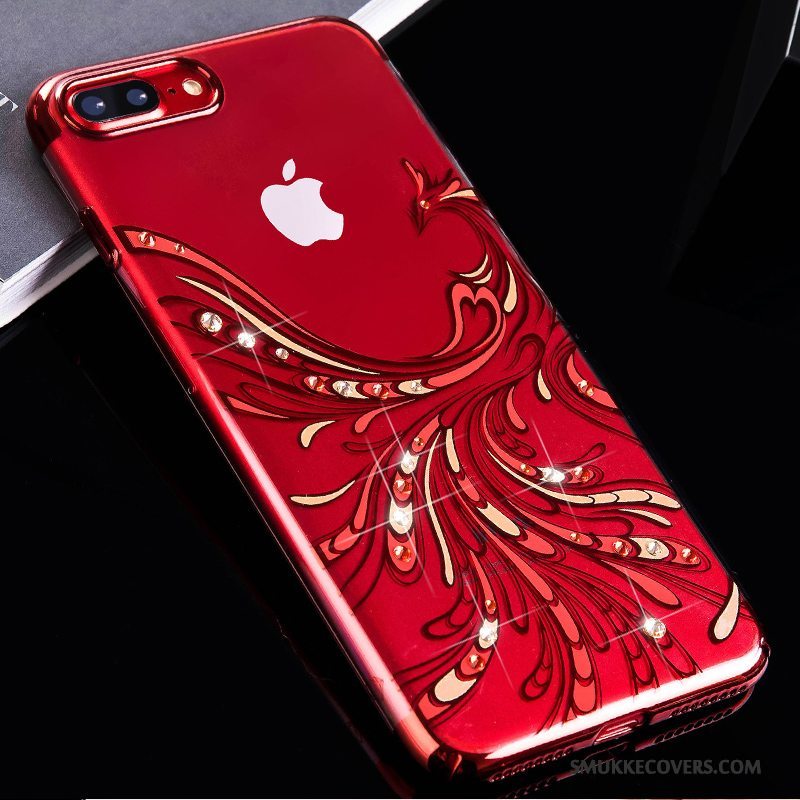 Etui iPhone 8 Plus Tasker Telefonrød, Cover iPhone 8 Plus Luksus Trendy Anti-fald