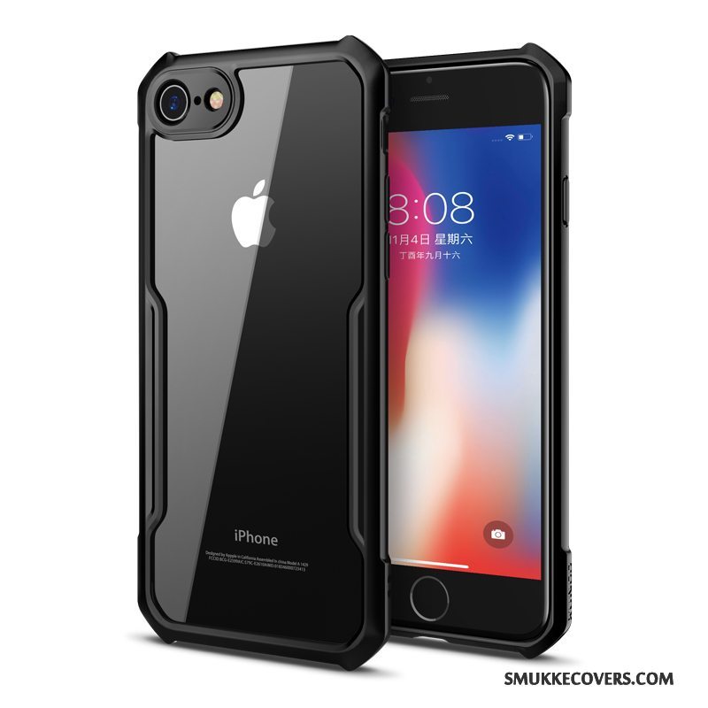 Etui iPhone 8 Silikone Anti-fald Sort, Cover iPhone 8 Tasker Gennemsigtig Ny