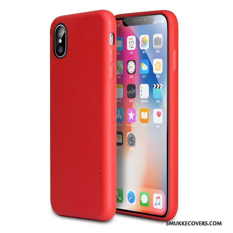 Etui iPhone X Beskyttelse Trend Rød, Cover iPhone X Tasker Anti-fald Telefon