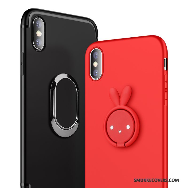 Etui iPhone X Blød Anti-fald Rød, Cover iPhone X Support Telefonny